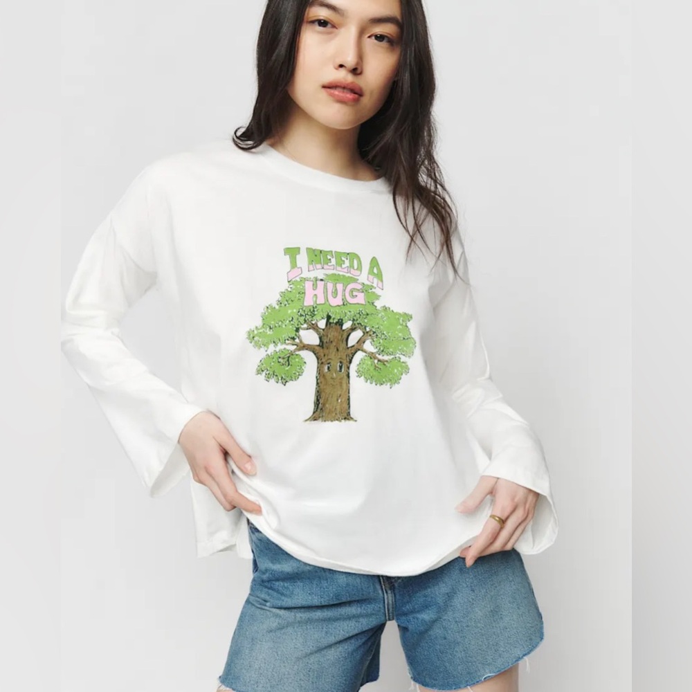 Reformation Oversized Long Sleeve Tee size S